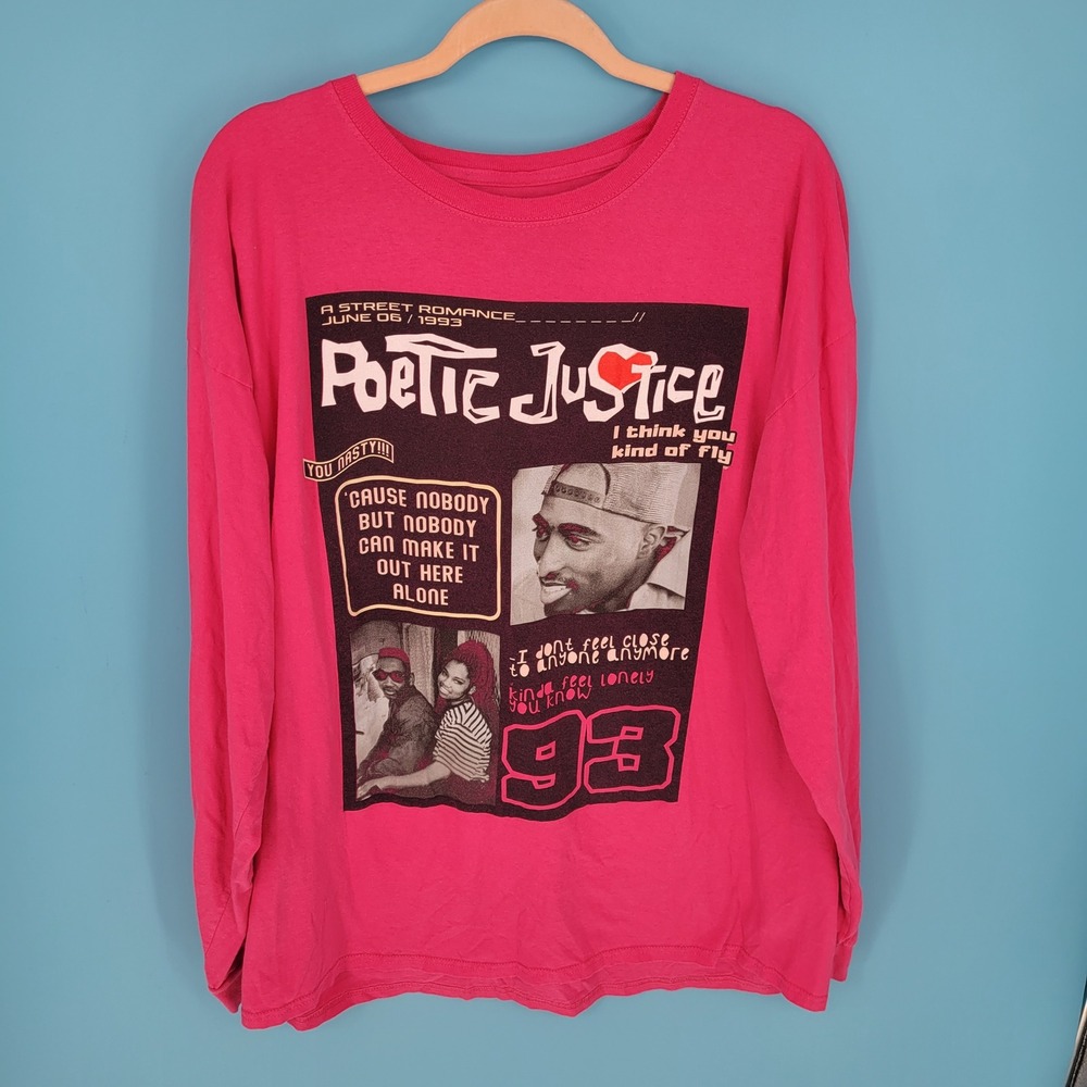 Chemistry Poetic Justice Long Sleeve Graphic Tee Mens XL Tupac Movie Pink 93